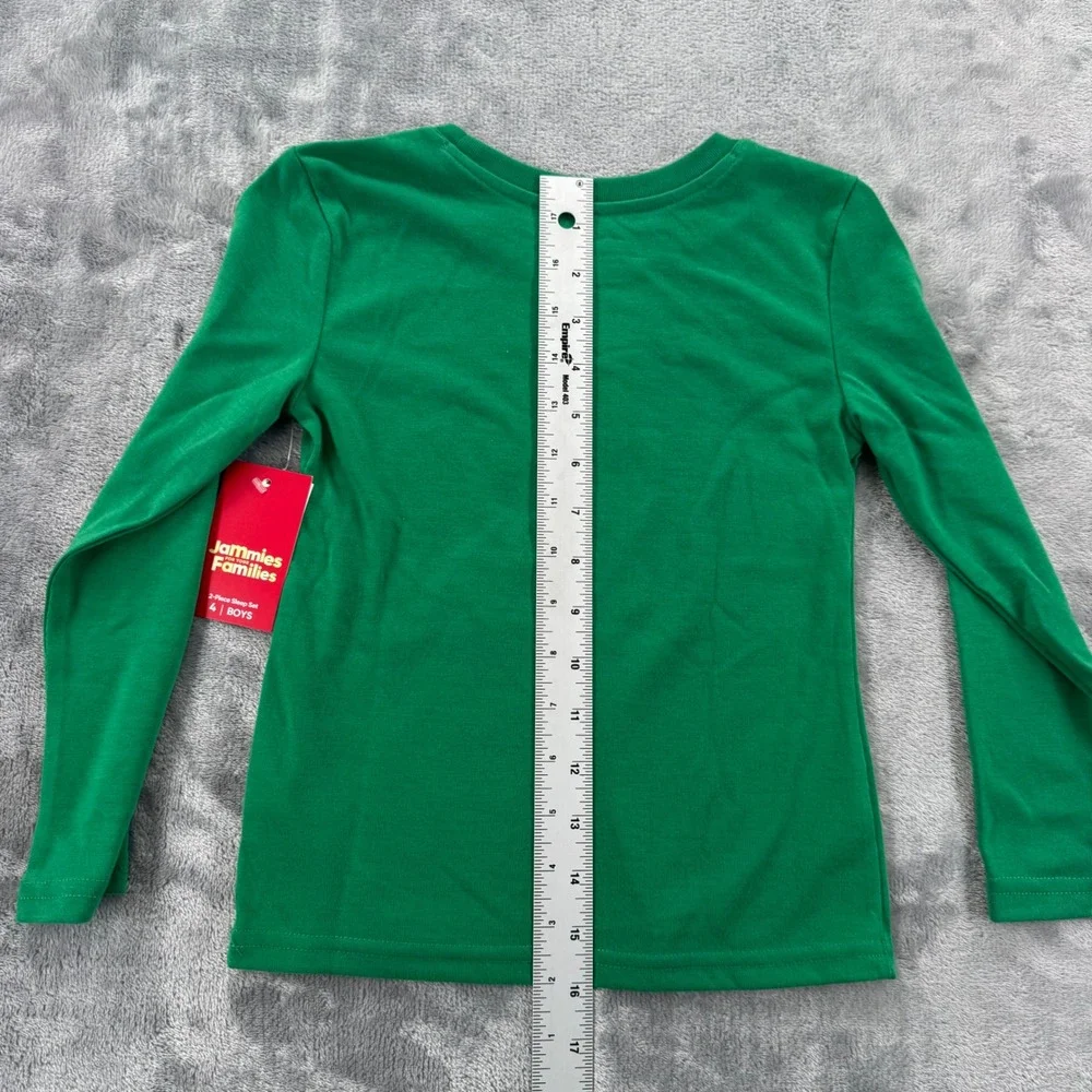 Jammies For Your Families 4‎ Christmas Pajama Set Santa Snowboard Green Black